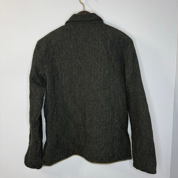 Grayers Mens Wool Green Quilted Equestrian Utility Snap Zip Sport Coat Jacket XL - Picture 10 of 16